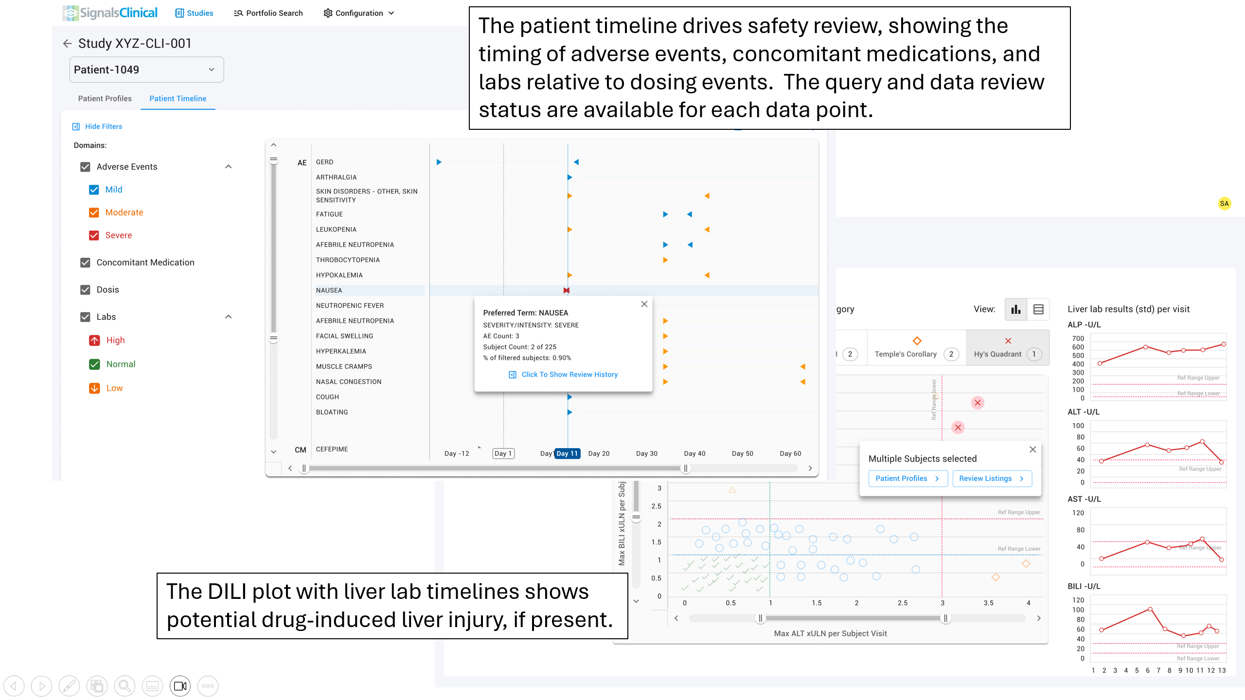 screenshot of Signals Clinical